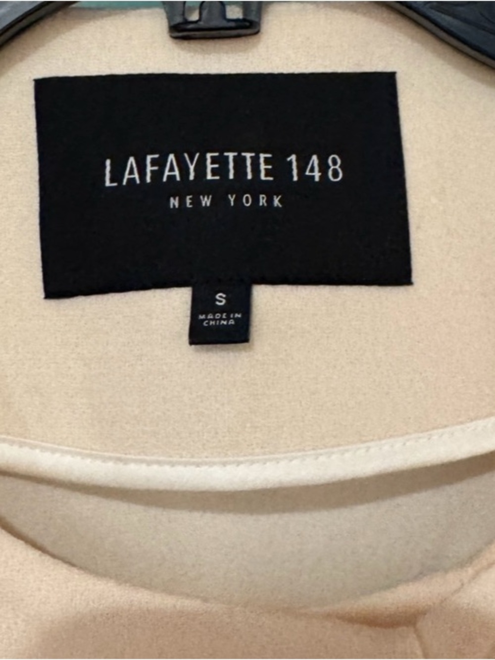 Lafayette 148 Wool Cream Ruffle Front Belted Coat - Picture 5 of 7